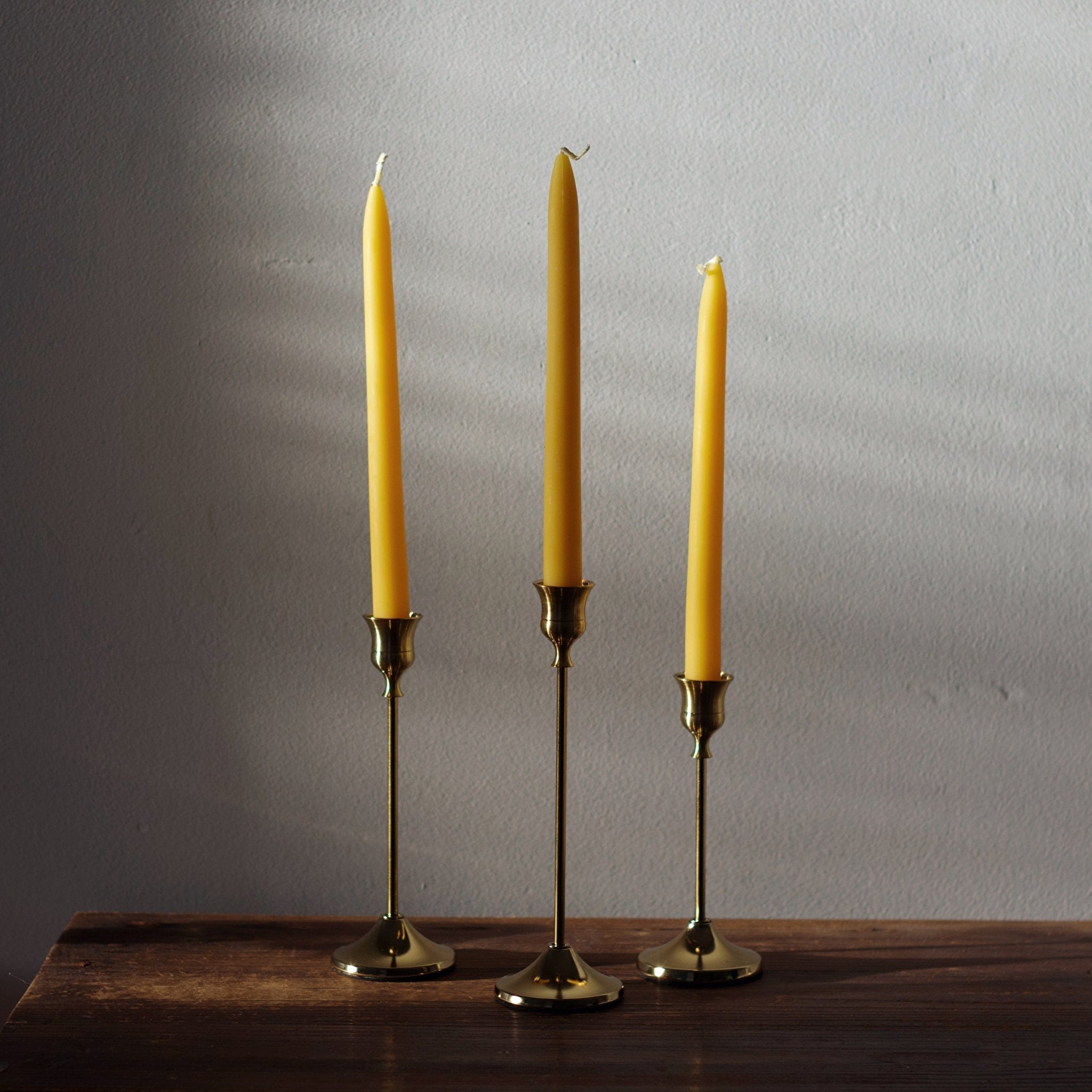 25cm Tapered 100% Beeswax Candles - Set of 2 - Folke Estate