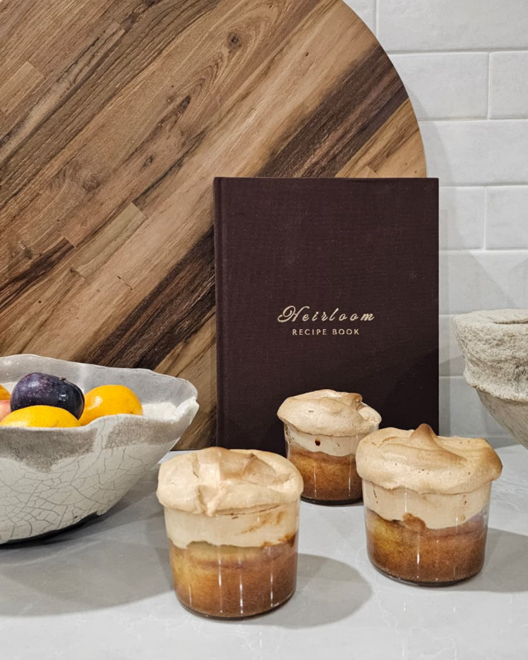 Individual Meringue Plum Cakes